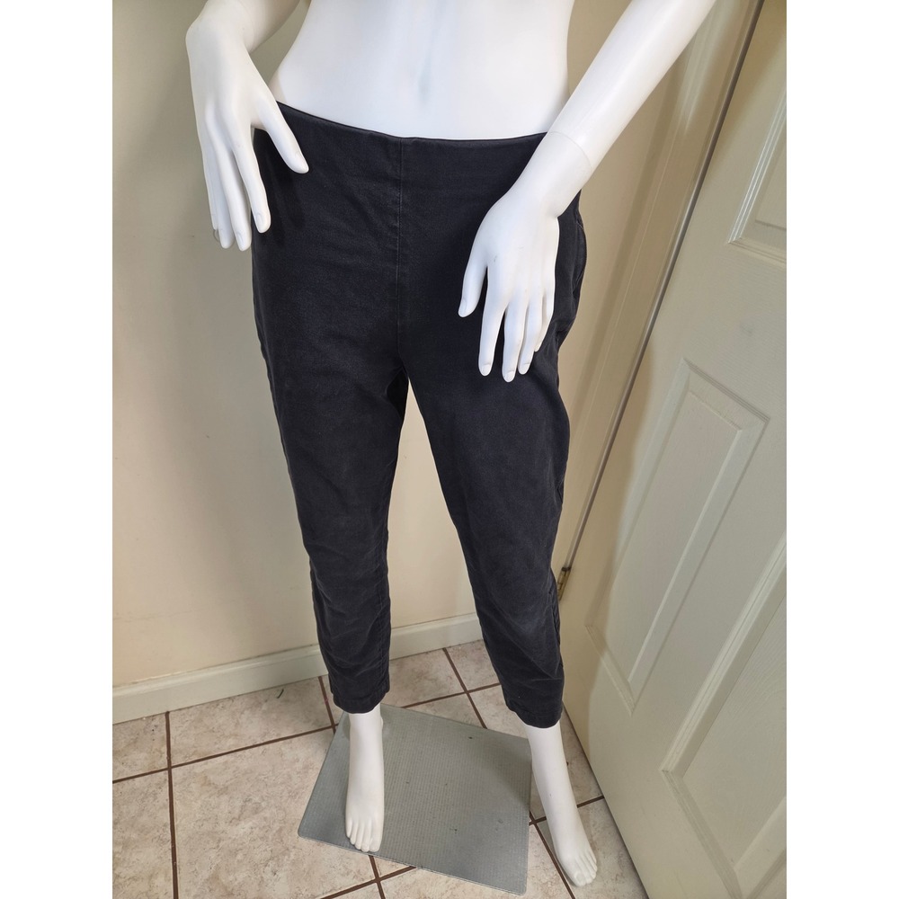 Everlane Women Black Side Zip Stretch Slim Ankle Pants Size 6 Cotton Blend